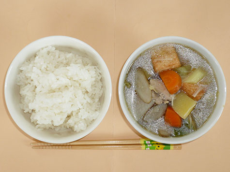 具沢山鶏汁とごはん