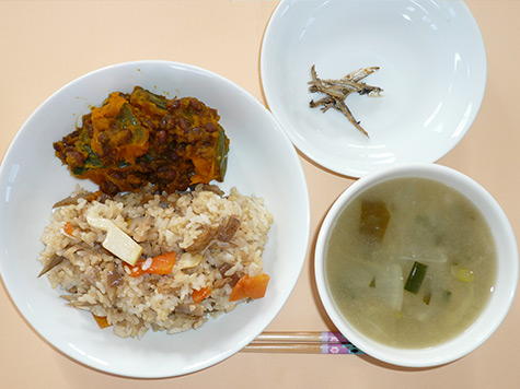 いとこ煮と五目ご飯と納豆汁