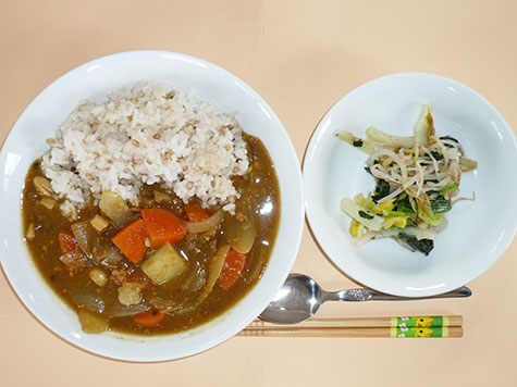 豆カレーと白菜のおかか和え